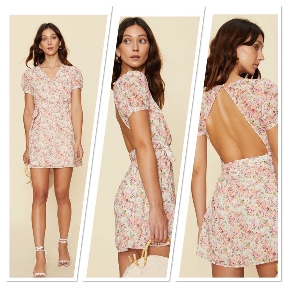 LPA Revolve Back Cutout Wrap Dress in Lizz Floral XS